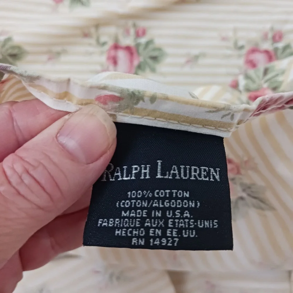 Ralph Lauren Sophie Brooke Sheet Ruffle Vintage Blue Tag Flat Queen